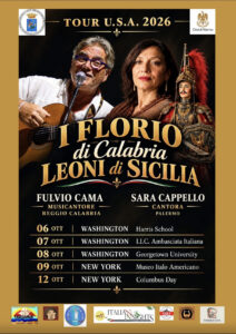 I Florio di Calabria, Leoni di Sicilia: i cantori Sara Cappello e Fulvio Cama in tour negli Usa